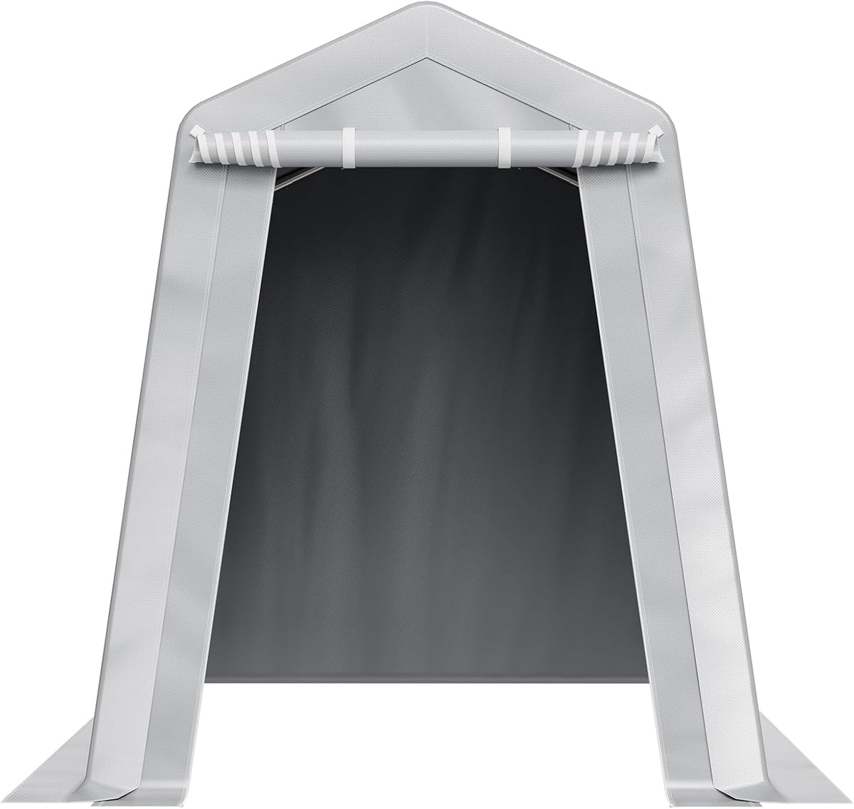 VEVOR 6x8x7 FT Heavy-Duty Portable Outdoor Storage Shed Tent, Waterproof Carport Garage Shelter with Roll-Up Zipper Door & Vents, UV-Resistant Canopy for Motorcycle, Bike, Lawn Mower, Tools, Gray