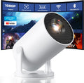 CLOKOWE Mini Projector with WiFi and Bluetooth, Built-in Apps, Smart Portable Projector with 180° Rotation, Auto Keystone, Support 1080P, Compatible with HDMI/USB/TV Stick/Smartphone/Laptop