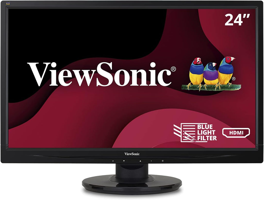 ViewSonic VA2446MH-LED 24 Inch Full HD 1080p LED Monitor with HDMI and VGA Inputs for Home and Office,Black