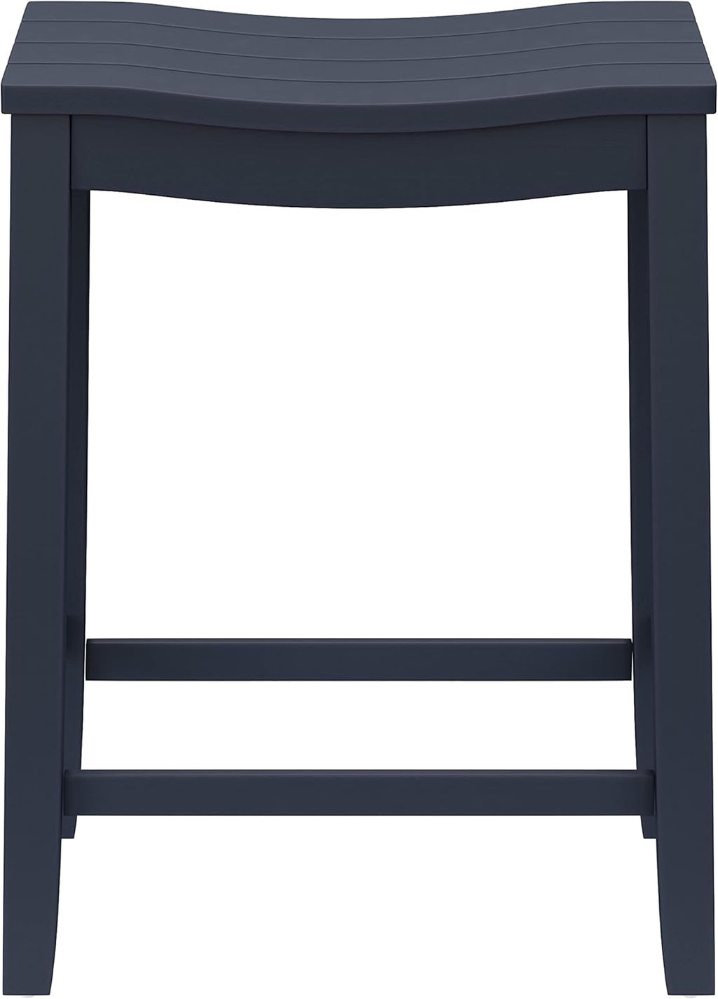Hillsdale Fiddler Wood Backless Counter Height Stool with Saddle-Style Seat, Navy