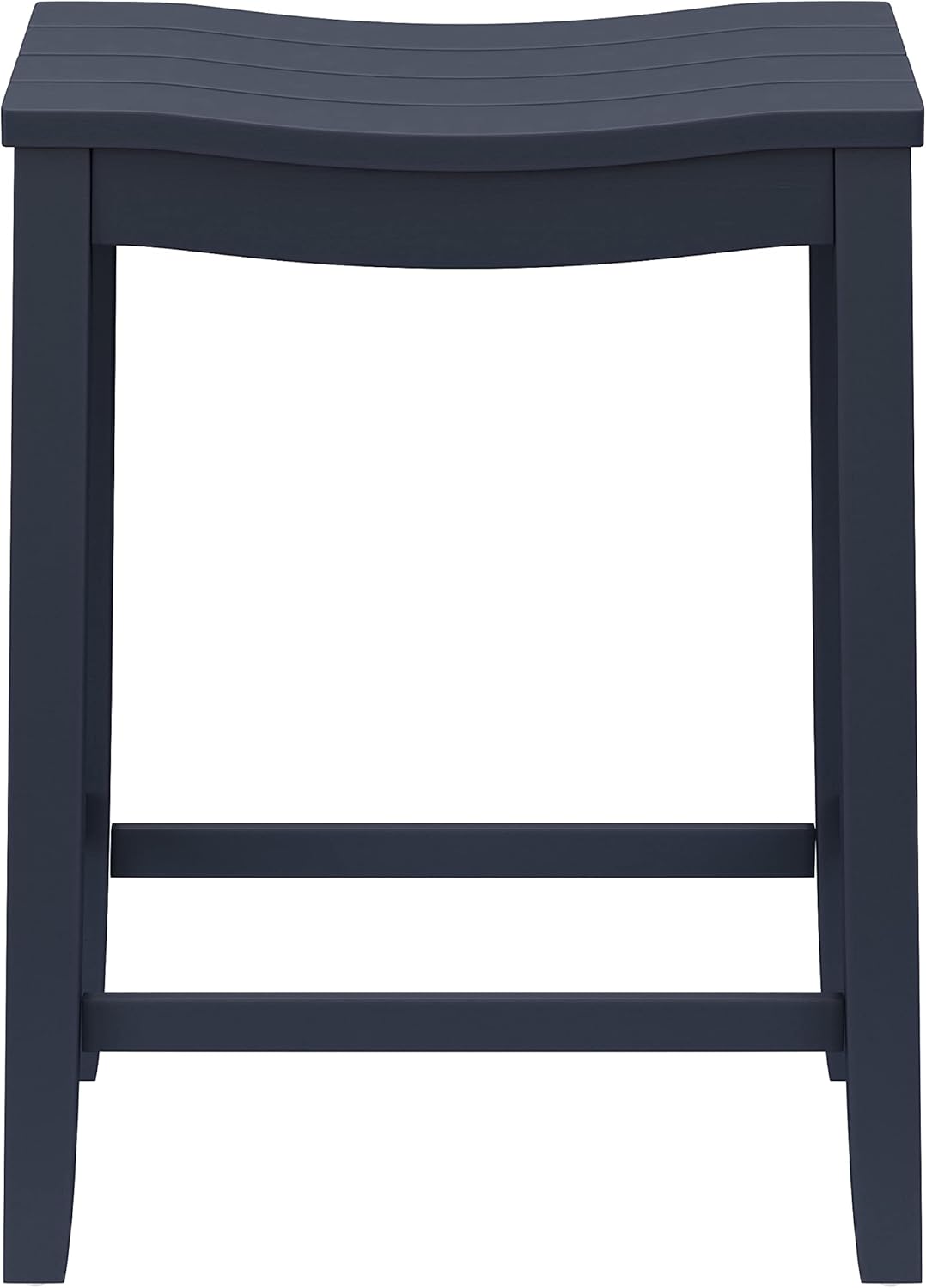 Hillsdale Fiddler Wood Backless Counter Height Stool with Saddle-Style Seat, Navy