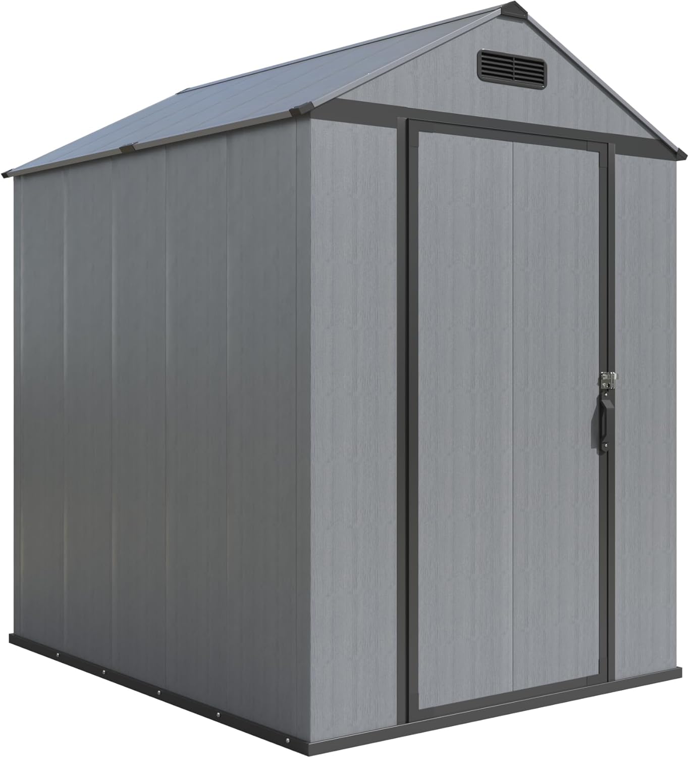 MNLR Resin Storage Shed 4x6 FT with Floor - Weatherproof Outdoor Plastic Tool Shed with Sloped Roof, Built-in Vents & Padlock-Ready Door, Small Garden Shed for Backyard Patio Lawn
