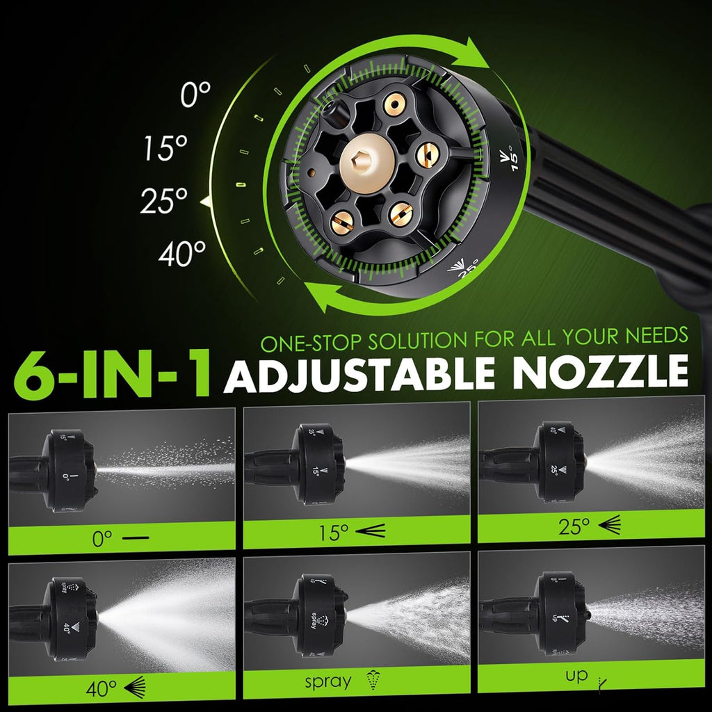 Upgrade Cordless Pressure Washer,Portable Pressure Washers with 3.5Gal Tank,7 Adiustable Handheld Portable Pressure Washers with 6-in-1 Nozzle,Max 550PSl,16.7FT Hose, 5x4000mAh Portable Power Washer