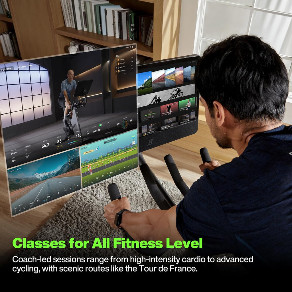 Speediance VeloNix Exercise Bike, Smart AI Fitness Bike with Personalized Fitness Courses & Online Cycling Coaching, 21.5" Screen, Solid Design, Low-Noise Cycling Bike, Stationary Bikes for Indoor Gym