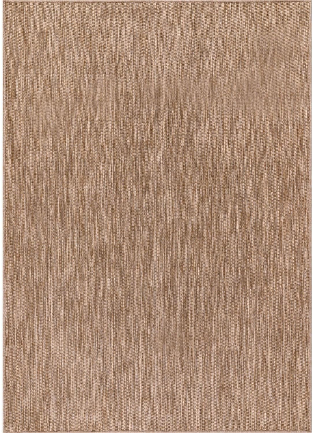 Washable Indoor Outdoor Rug 10x14 Weather Resistant Area Rugs Modern Solid Jute Rug for Porch Deck Balcony Backyard Patio Outside Carpet (10 X 14 Jute Beige)