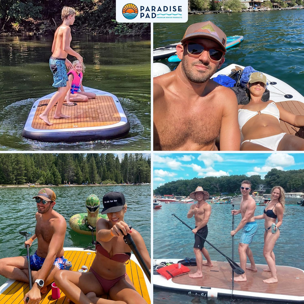 Multi Person Inflatable Paddle Board I Family Paddle Board I Giant Sup | Premium Multi Person Sup I Paradise Pad 12'x5'