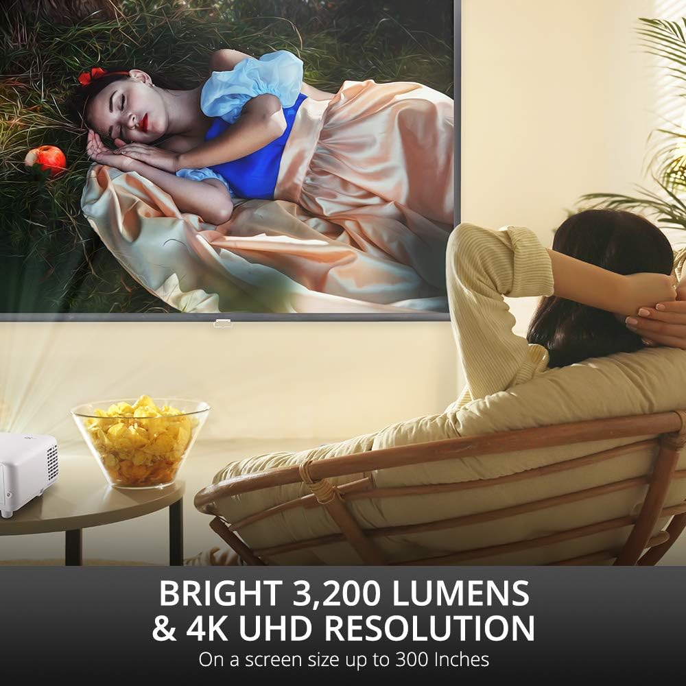 ViewSonic PX701-4K 4K 3200 Lumen Home Theater Projector w/ HDR, Auto Keystone, Dual HDMI (Renewed)