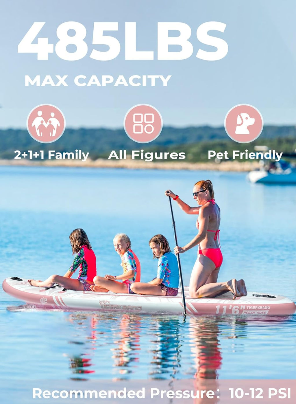 TIGERXBANG 11'6"/11'/10' Inflatable Paddle Board with Complete Accessories, Versatile Premium Paddle Boards for Adults/Youth, Stand Up Paddle Board Polar/Wave/Sunny Wave Collection
