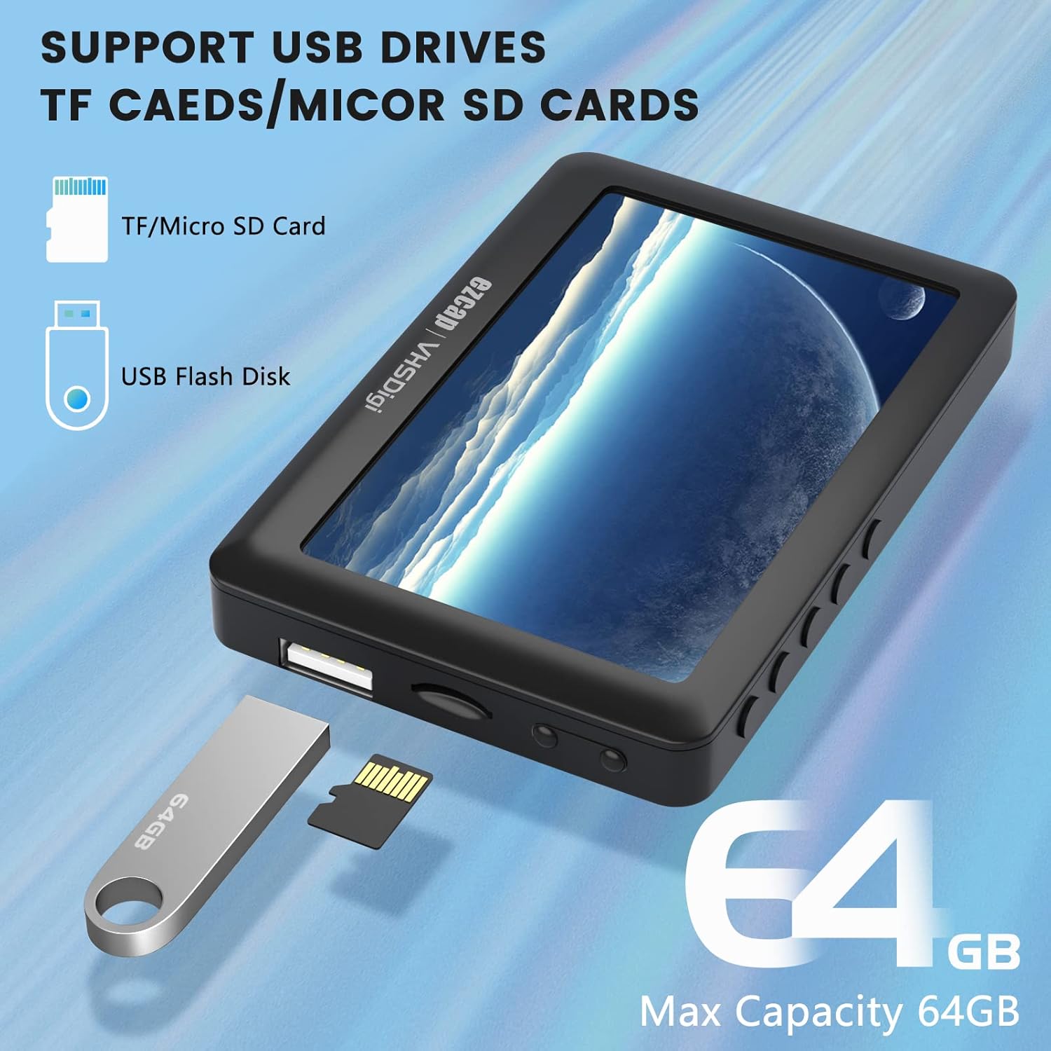 VHS to Digital Converter, Video to Digital Converter 3.0 (Third Generation), Capture Video from VCR's,VHS Tapes,Hi8,Camcorder,DVD,TV Box and Gaming Systems with 4.3 inch TFT Screen and 64GB U Disk