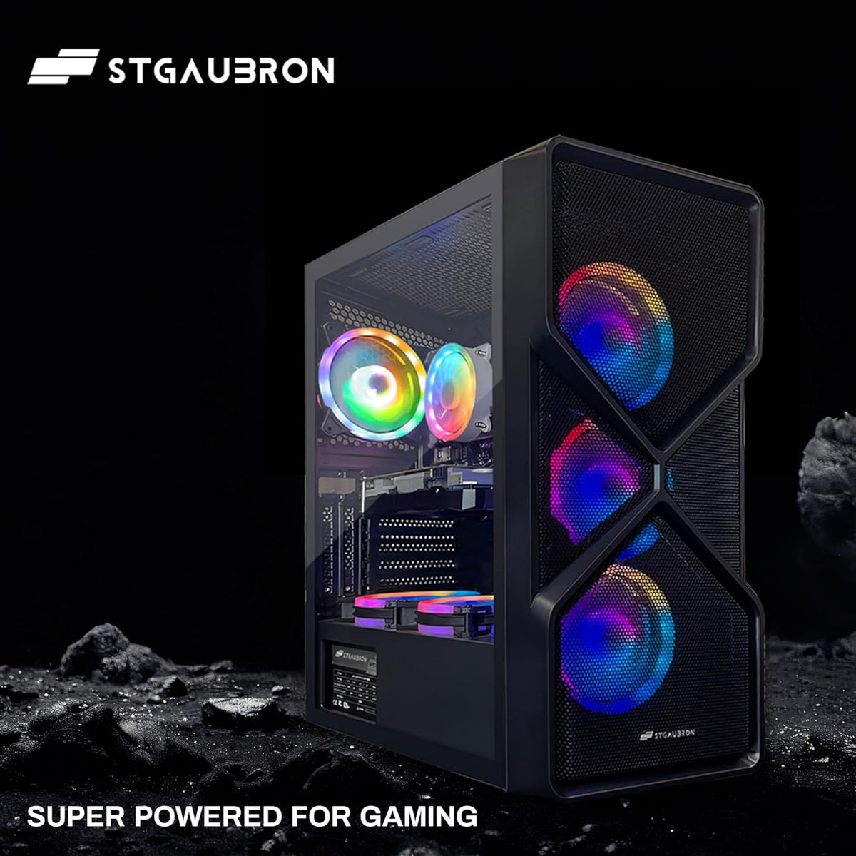 STGAubron Gaming PC Computer Desktop, GeForce RTX 2060 Super 8G, Intel Core I7 8th up to 4.1GHz, 16G DDR4, 1T SSD, WiFi 6 & BT 5.2, RGB Fan x6, Windows 11 Home