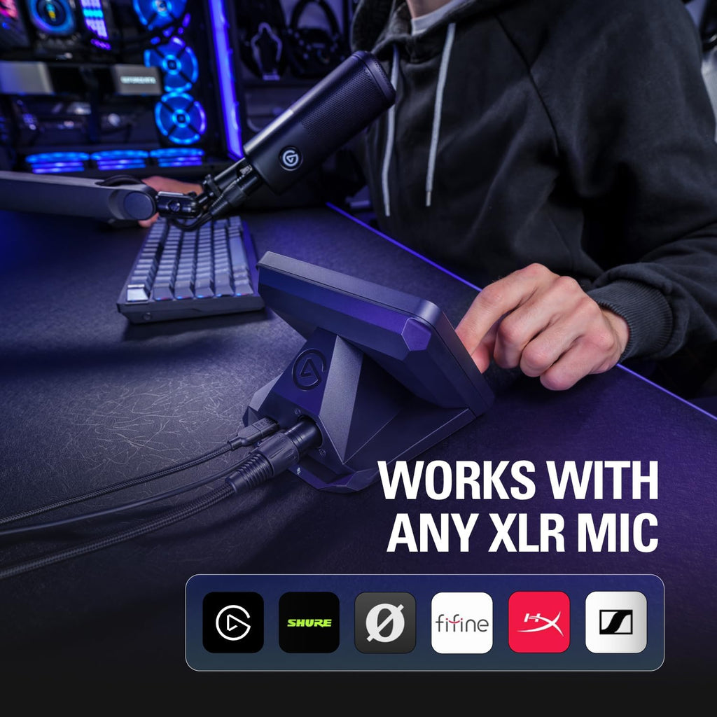 Elgato XLR Dock MK.2 – Audio Interface Accessory for Stream Deck +, 80dB Gain, Phantom Power, Clipguard, Onboard Effects, USB-C, Works with Any XLR Mic