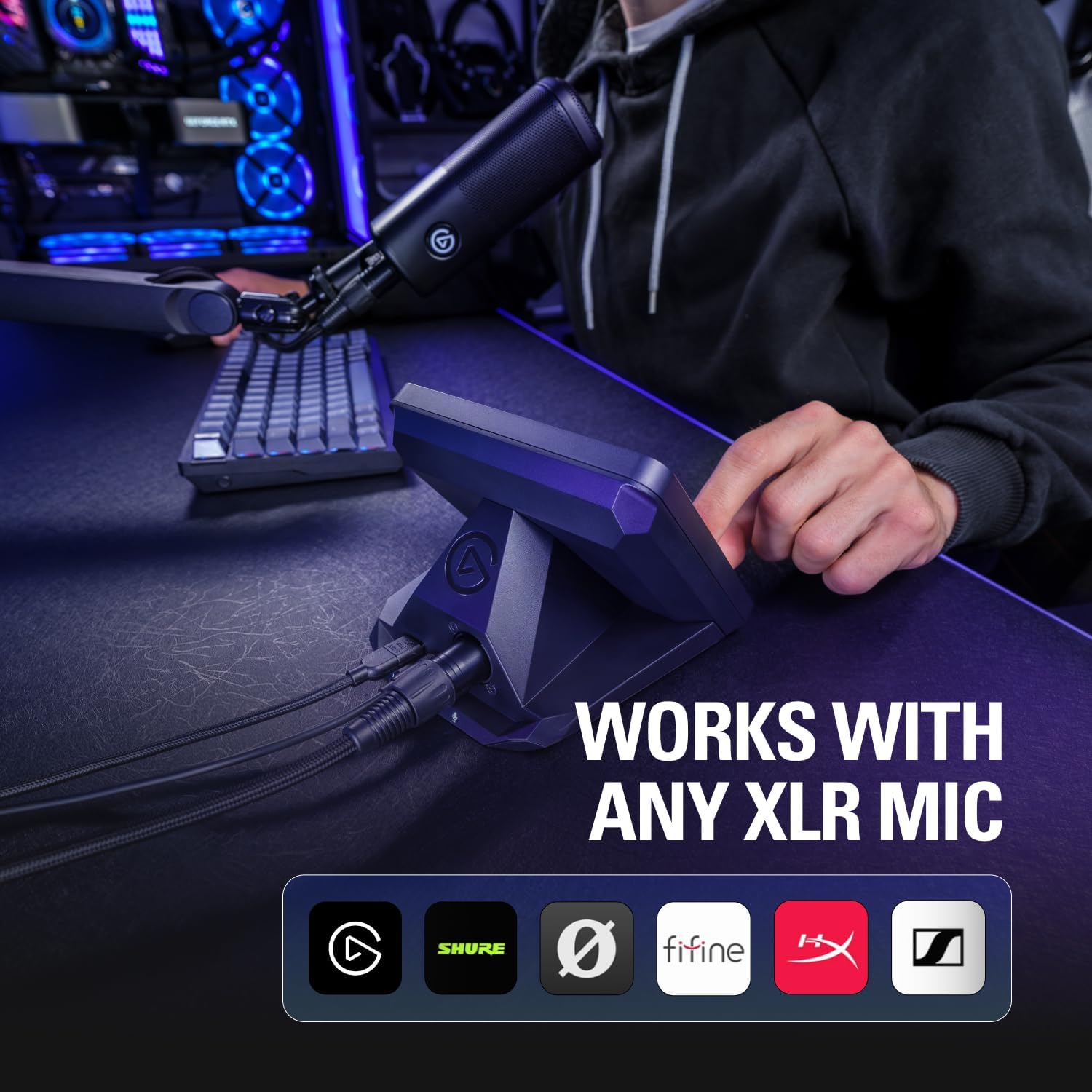Elgato XLR Dock MK.2 – Audio Interface Accessory for Stream Deck +, 80dB Gain, Phantom Power, Clipguard, Onboard Effects, USB-C, Works with Any XLR Mic
