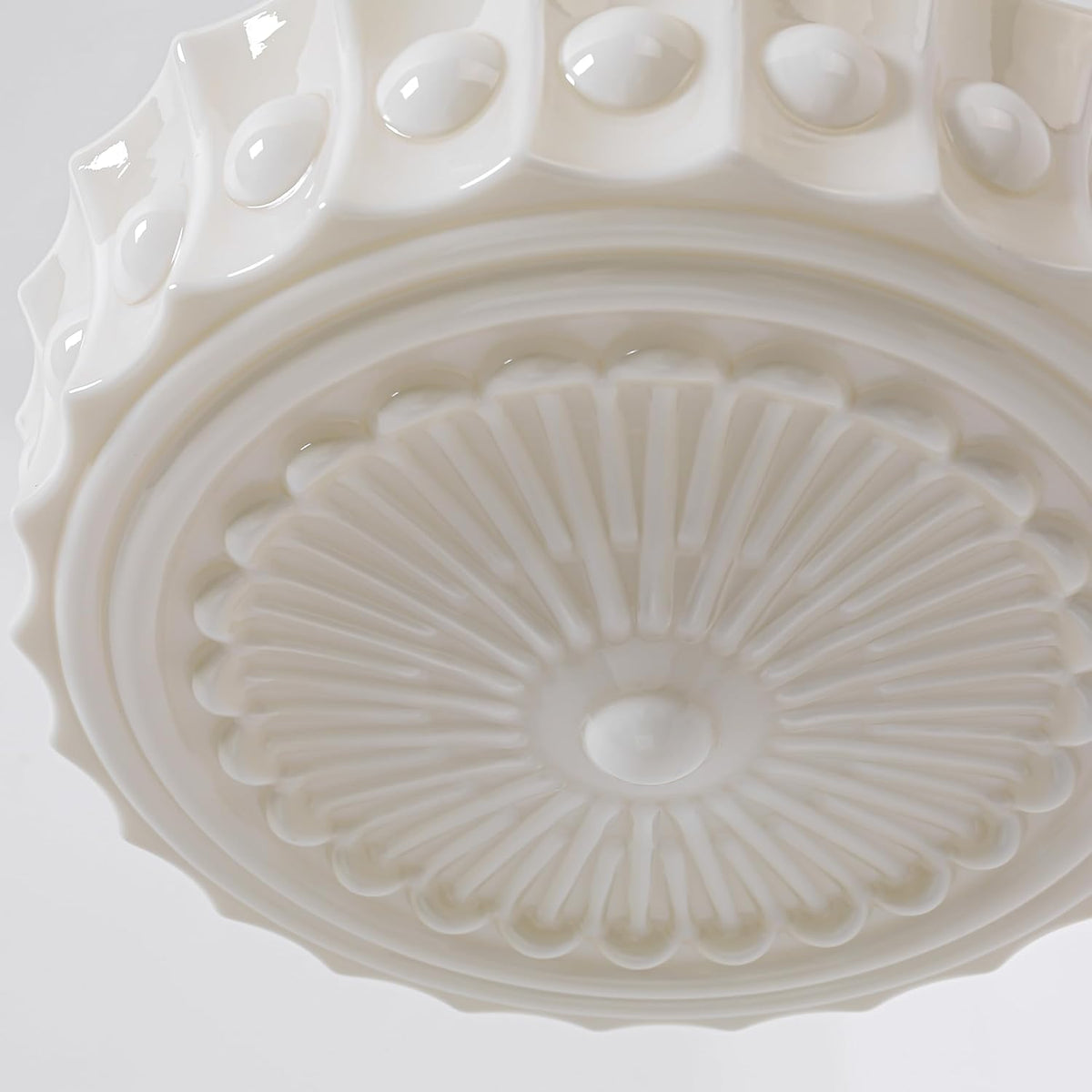Milk Glass Pendant Light, 14" Mid Century Modern Schoolhouse Hanging Ceiling Light Fixture, Vintage Chandelier for Bedroom, Dining Room,Hallway,Kitchen Island, 4*G9 Dimmable Bulbs Included, 3000K