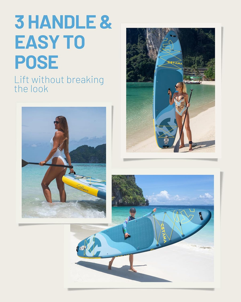 CETANA 11'6” x 35” Extra Wide Inflatable Paddle Board, 450 lb Capacity Wide Stable SUP, 2–3 Person Paddle Board for Photos, Aesthetic Photo-Ready Design, Beginner Friendly Stand Up Paddle Board