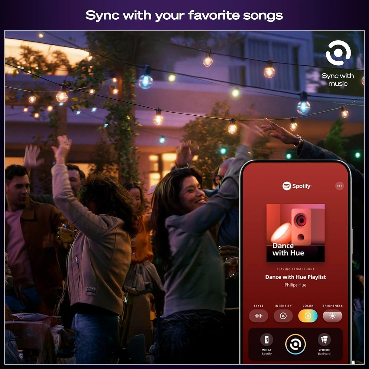 Philips Hue Festavia Globe Outdoor String Lights, White & Color Ambiance, 45ft,16 Bulbs, Dimmable, Control with Hue App or Voice, Bridge Required