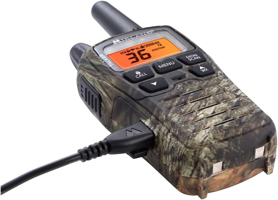 Midland® - T75VP3 - 36 Channel FRS Two-Way Radio - Long Range Walkie Talkie, 121 Privacy Codes, & NOAA Weather Scan + Alert - Mossy Oak Camo - Set of 2