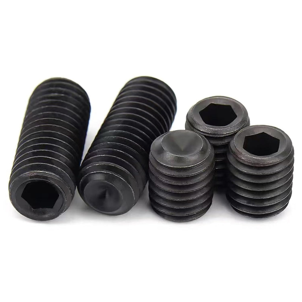 5/8"-18x5/8 Socket Set Screws, Cup Point, Fine, Alloy, Black Oxide, 25-Pack