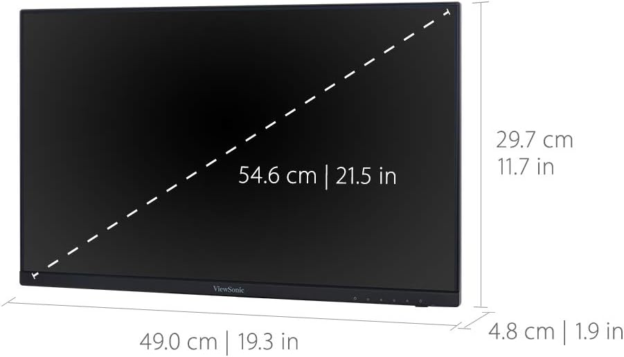 ViewSonic VA2256-MHD_H2 Frameless Dual Pack Head-Only 1080p IPS Monitors with HDMI DisplayPort and VGA for Home and Office Black (Renewed)