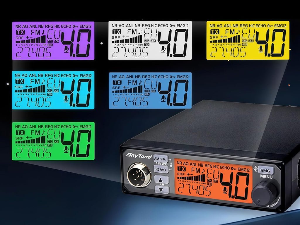 AT-500M Ⅱ CB Radio Kit with 27MHz Magnetic Antenna, AM/FM Mobile CB Radio, 40 Channels, NRC Digital Noise Cancelling, NB/ANL, VOX Hands-Free, NOAA, for Trucking & Off-Road