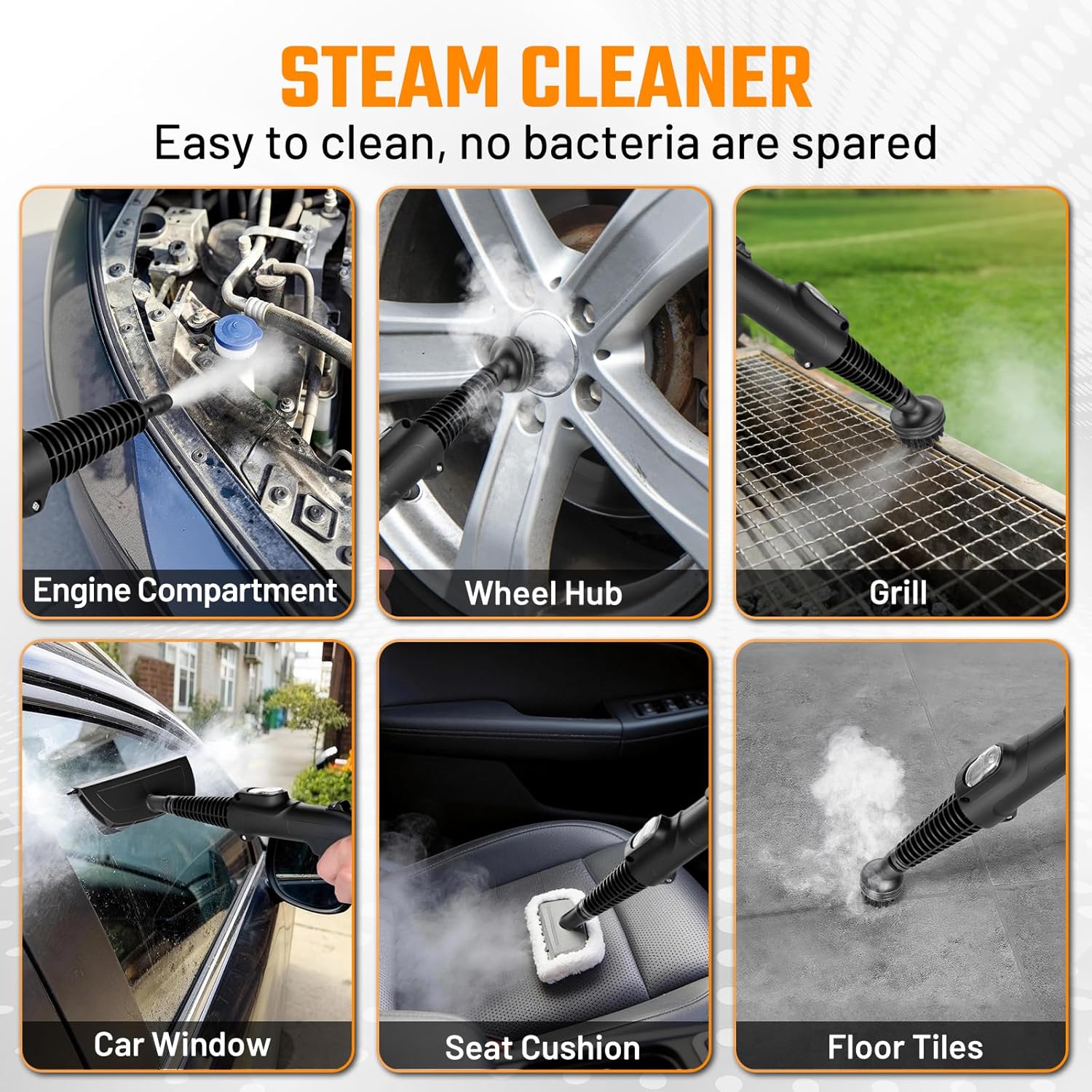 This Hill 2-in-1 Pressure Washer and Steam Cleaner, 3000 PSI 2 GPM Power Washer, 1500W Steam Cleaner with 1L Tank, Portable Cleaning Machine for Car Detailing, Patio, Tile, Grout, Furniture