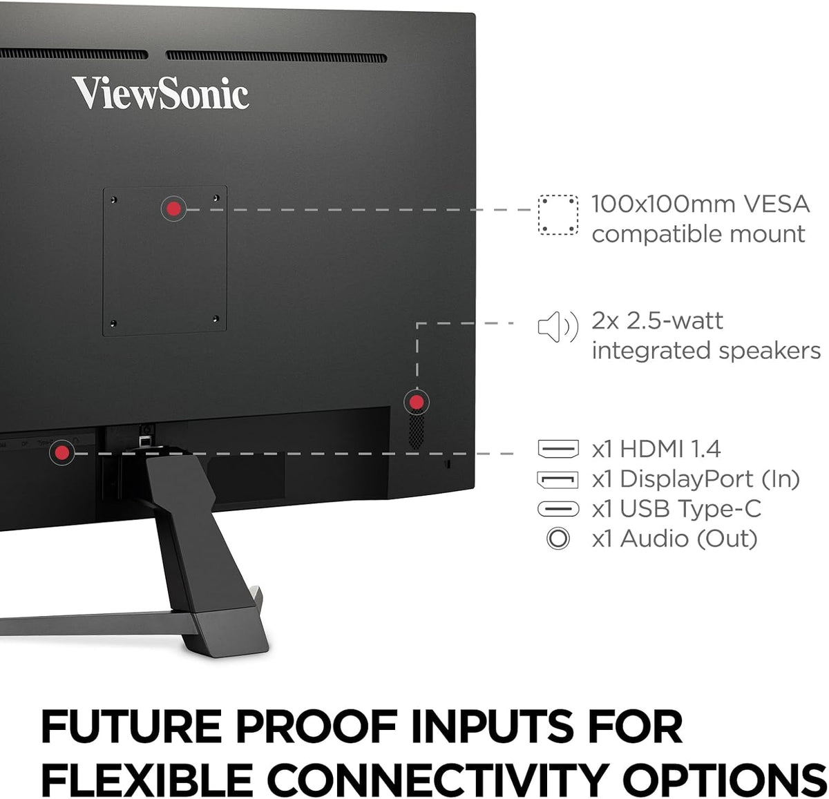 ViewSonic VX3267U-2K 32" 1440p IPS Monitor with 65W USB C, HDR10 Content Support, HDMI, and DP (Renewed)