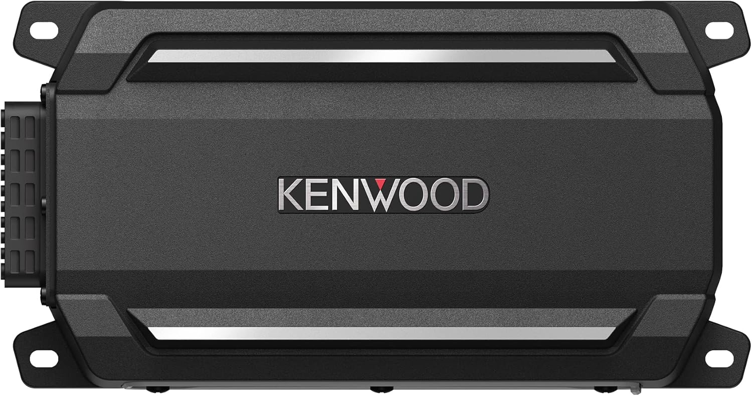 KENWOOD KAC-M5001 Compact Car/Marine Monoblock Class D Amplifier, 600W, IP67/IP66 Waterproof & Dustproof Subwoofer Amp, Speaker Level Input, Signal Sensing Turn-On, Wired Level Control
