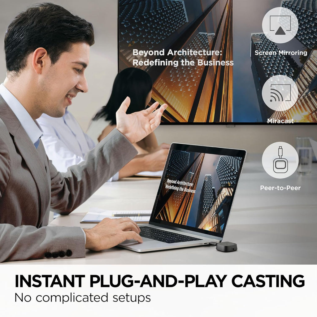 ViewSonic ViewShare WPD-900 Wireless Presentation System with 1080p Full HD, Miracast, and AirPlay Support, USB-C, HDMI, and USB Inputs for Instant One-Click Screen Sharing