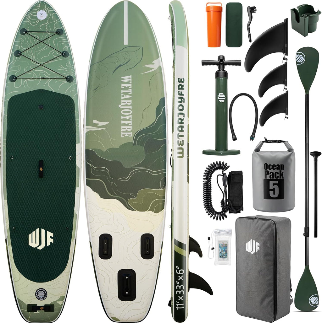 Inflatable Paddle Board SUP Board for Adults, Ultra-Light Stand Up Paddleboard with 450Lbs Capacity, Non-Slip Deck & Complete Accessories for Youth & Pets