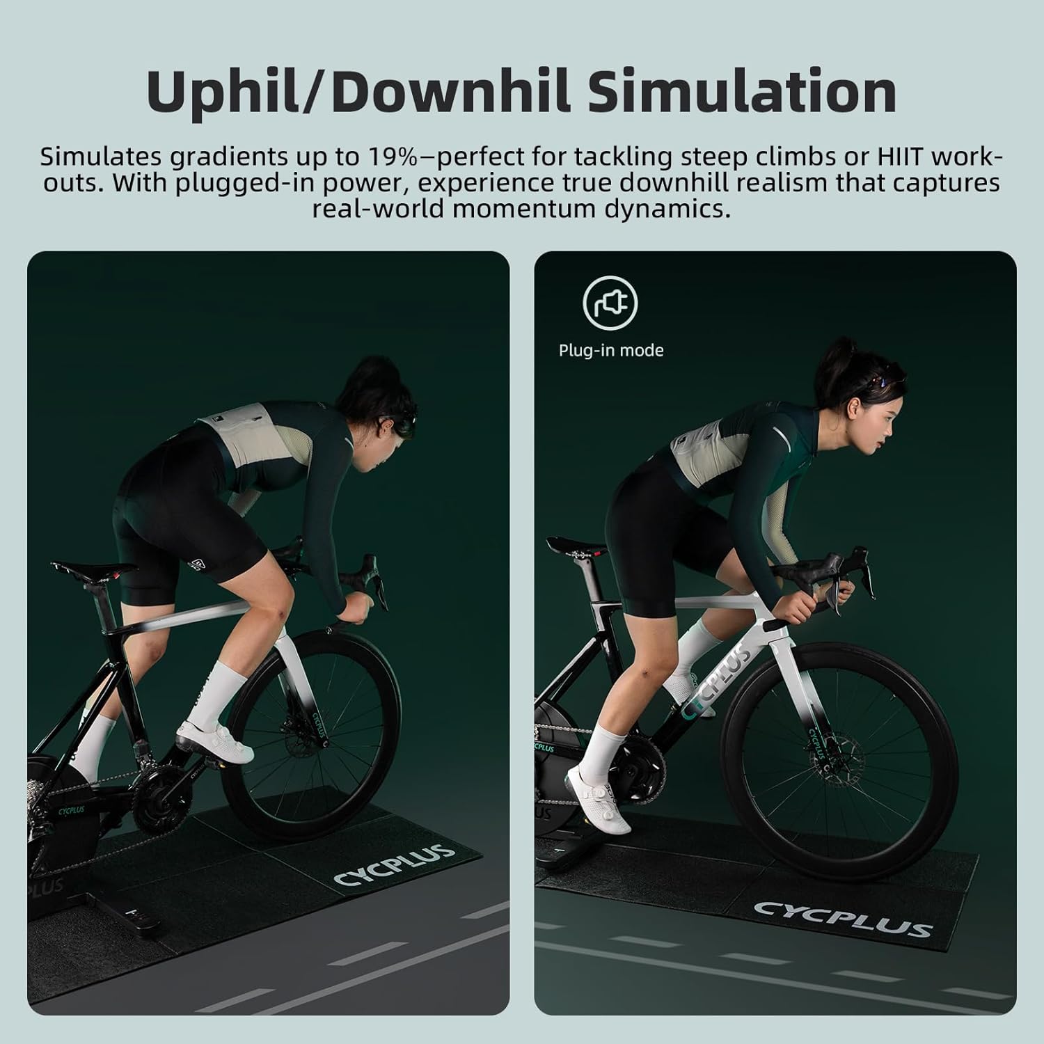 CYCPLUS R200 Smart Indoor Bike Trainer, 2200W Brushless Motor, 19% Gradient Simulator, Virtual Shifting, Uphill/Downhill Simulation, Super Silence for Realistic Indoor Cycling(Cassette Not Included)