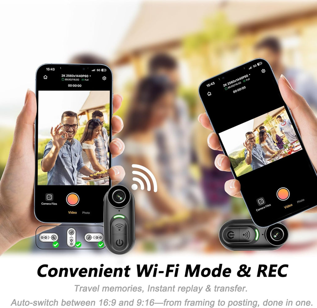 4K Mini Body Camera with 6-Axis Stabilization, 128GB Wearable Camera with Audio, Waterproof Thumb Action Camera, Hands-Free Body Cam for Cycling Travel Outdoor Adventures