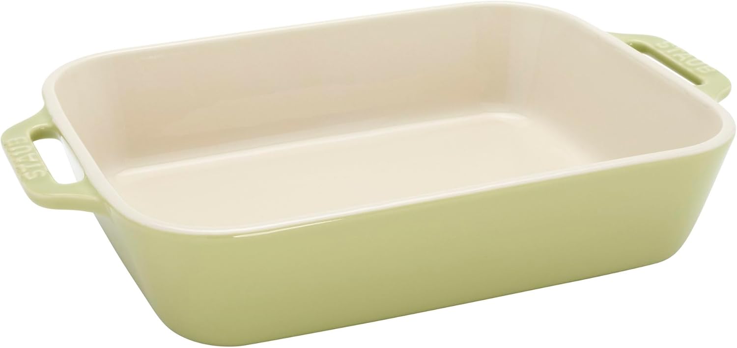 Staub Ceramic 3-pc Rectangular Baking Dish Set - Macaron Pastel Green