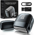 Electric Foil Shaver for Men: Upgraded 5-Blade System, IPX8 Waterproof & LED Display, 2 Power Levels,90-Min Runtime,USB-C Fast Charge with Magnetic Guard & Brush Flannel Gray