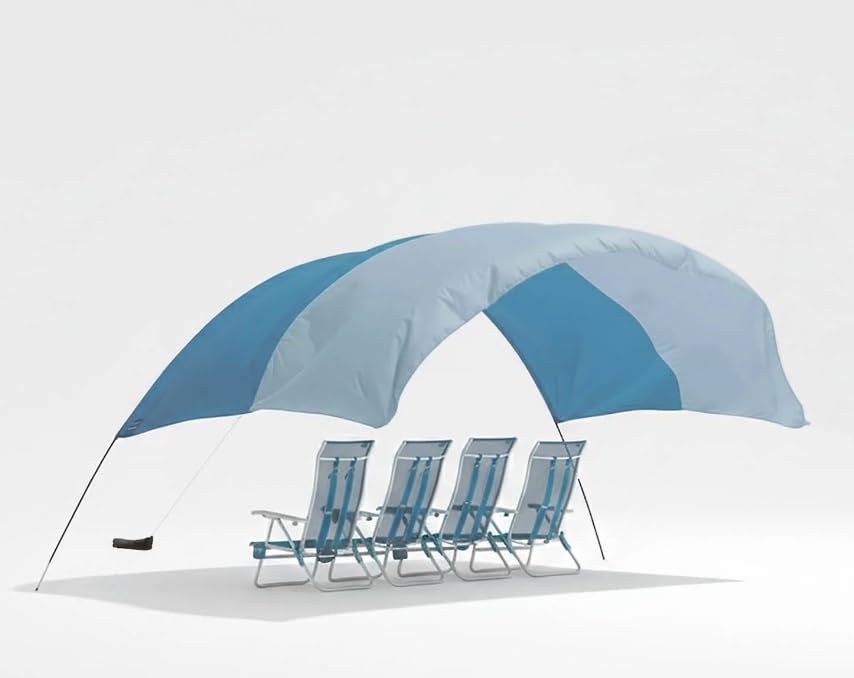Shibumi Shade 3.0 Version | Summer Sky Edition | Sets Up in 3 Mins | 150 Sq. Ft. of Shade for up to 8 People | Includes Wind Assist | UPF 50+ Sun Protection