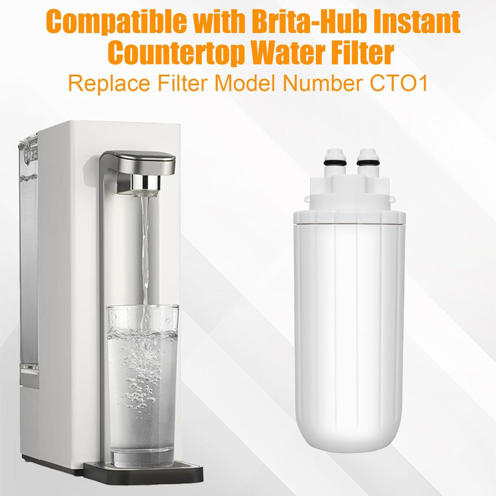 2 Pack Countertop Water Filter Replacement for Bri-ta Hub Instant Countertop Device, Drinking Water Replacement Filter Replace CTO1