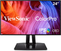 ViewSonic VP2468a ColorPro 24 inch 1080p IPS Monitor with 100% sRGB, Rec 709, USB C (65W), RJ45, Color Blindness Mode, Hardware Calibration for Photo and Graphic Design (Renewed)