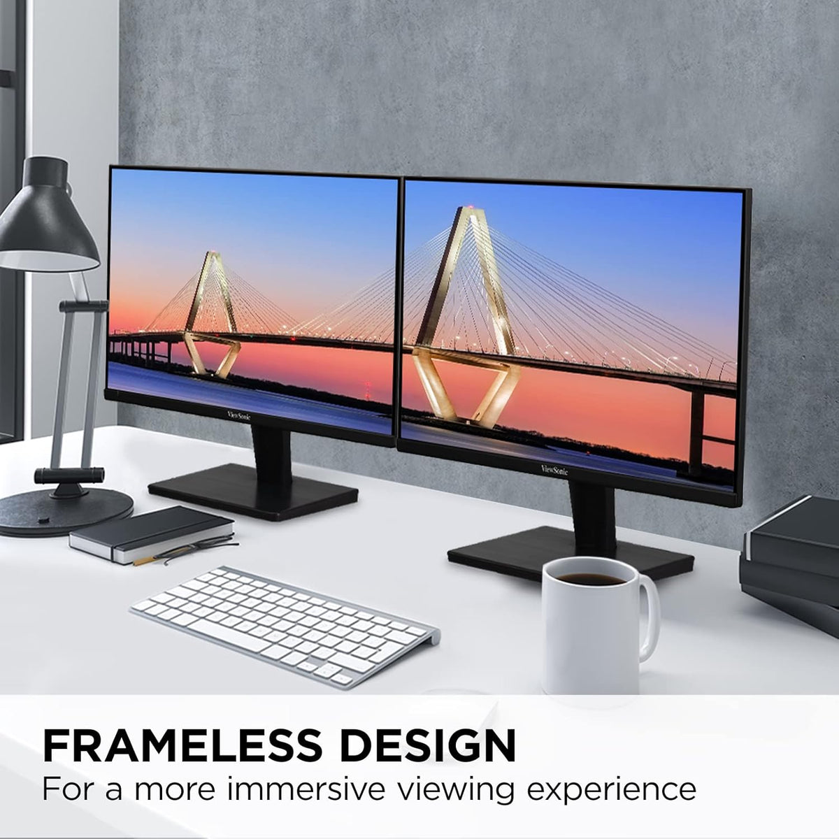 ViewSonic VS2447M 24 Inch 1080p Monitor, 100Hz Refresh Rate for Productive Home and Office Spaces, Eye Care Technology, Thin Bezels, HDMI, and VGA Inputs