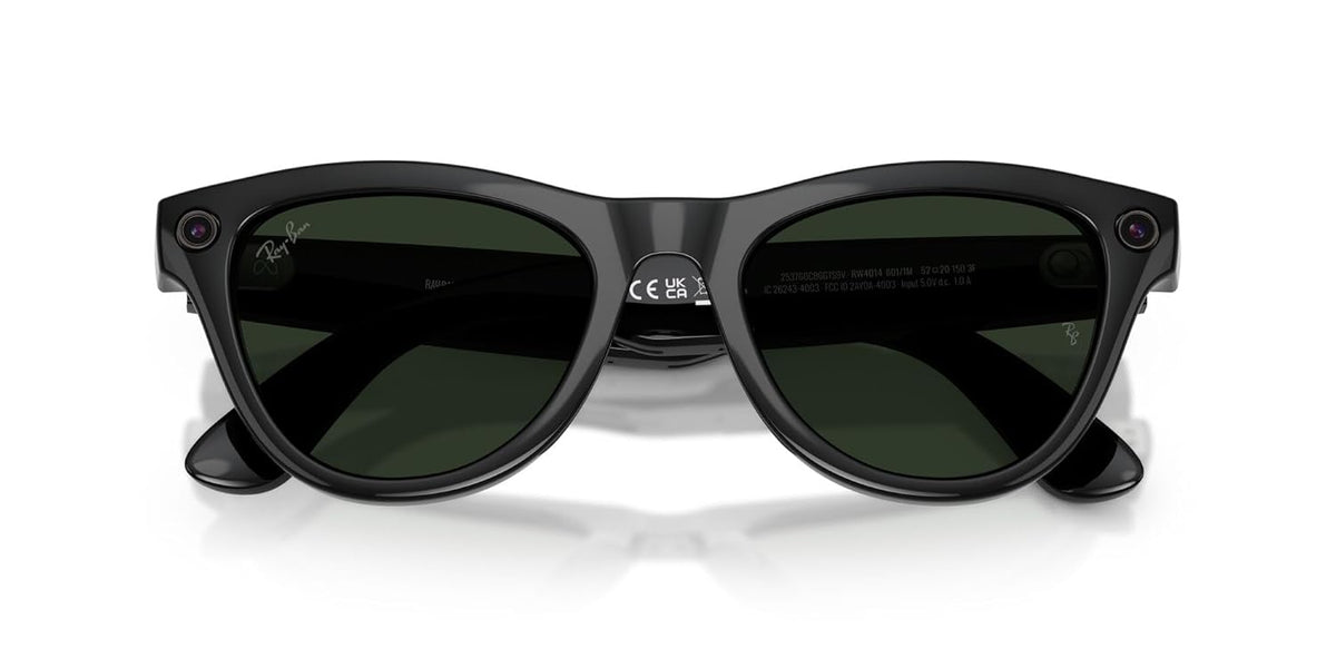 Ray-Ban Meta (Gen 2), Skyler, Shiny Black | Smart AI Glasses for Men, Women — 2x Battery Life — 3K Ultra HD Resolution — 12 MP Ultra-Wide Camera, Audio, Video — Transitions® Graphite Green Lenses