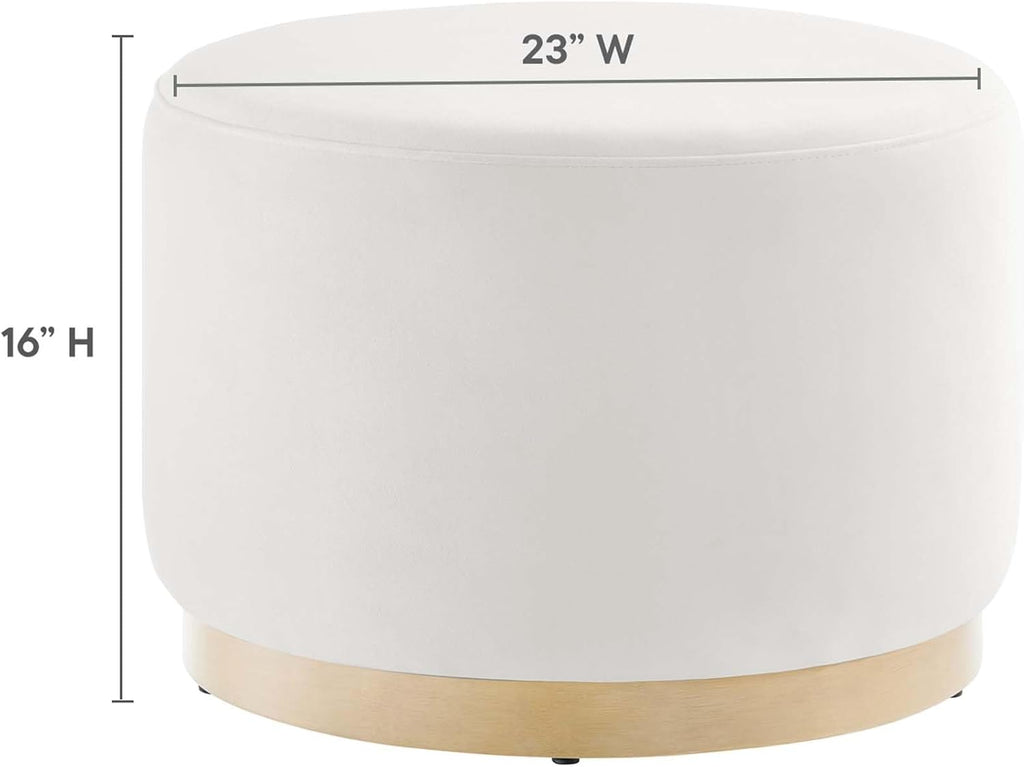 Modway Large 23" Round Performance Velvet Upholstered Upholstered Ottoman