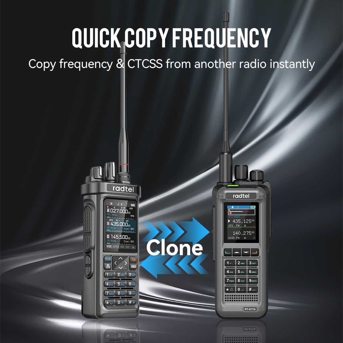 Radtel RT-950 PRO Ham Radio TX GPS/APRS, 10W Walkie Talkie Long Range Handheld Two Way Radio, AM/FM/CB/SW/MW/LW RX, Bluetooth APP Programming, NOAA, Spectrum Analyzer (with Programming Cable)