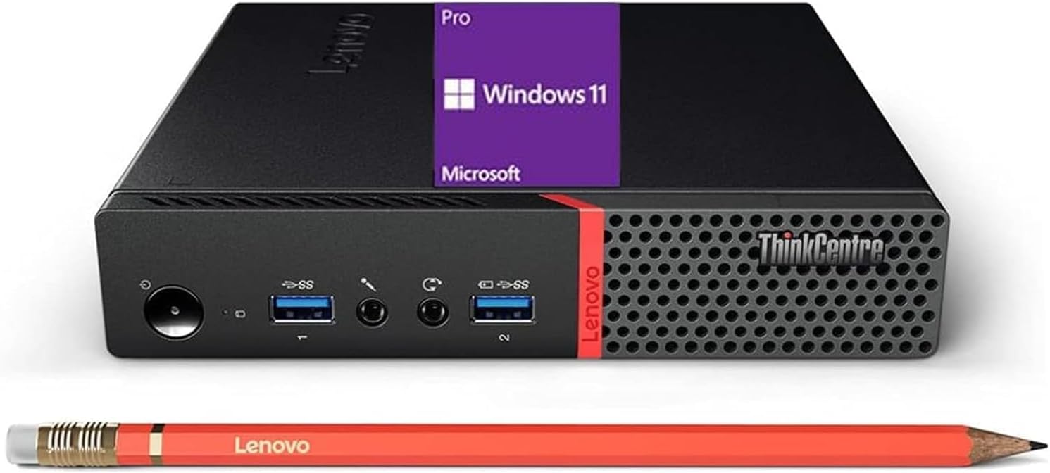 Lenovo ThinkCentre M700 Tiny Desktop PC with 24" FHD Monitor, Intel Quad Core i5-6500, 16GB DDR4 RAM 256GB SSD, 2 DisplayPort, Keyboard & Mouse, WiFi, Windows 11 Pro (Renewed)