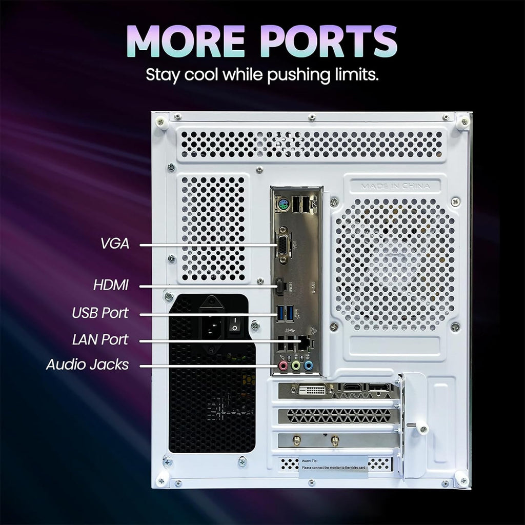 suevery Desktop Computers,16G RAM,512GB NVMe SSD,Core i5-12400F,RTX 3050 6G,Prebuilt Gaming PC,Tower Computer Gamer White WiFi 6 Home