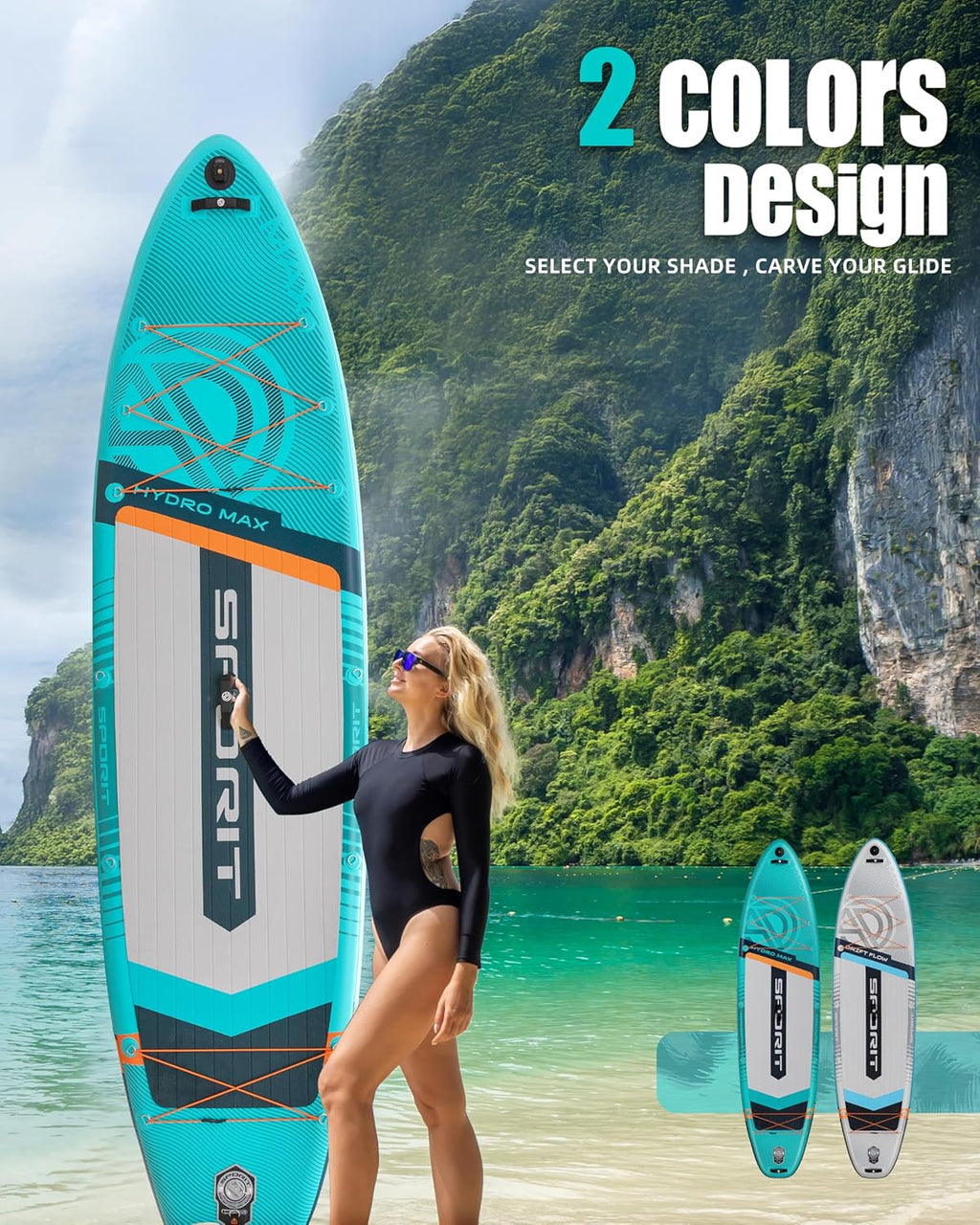 11'6" x 35" Extra Wide Inflatable Paddle Board for Adults, 450 lb Capacity Wide Stable Stand Up Paddle Board, 2–3 Person SUP, Heavy Duty 22 PSI, US Fin, Kayak D Rings, Large Stable Paddleboard