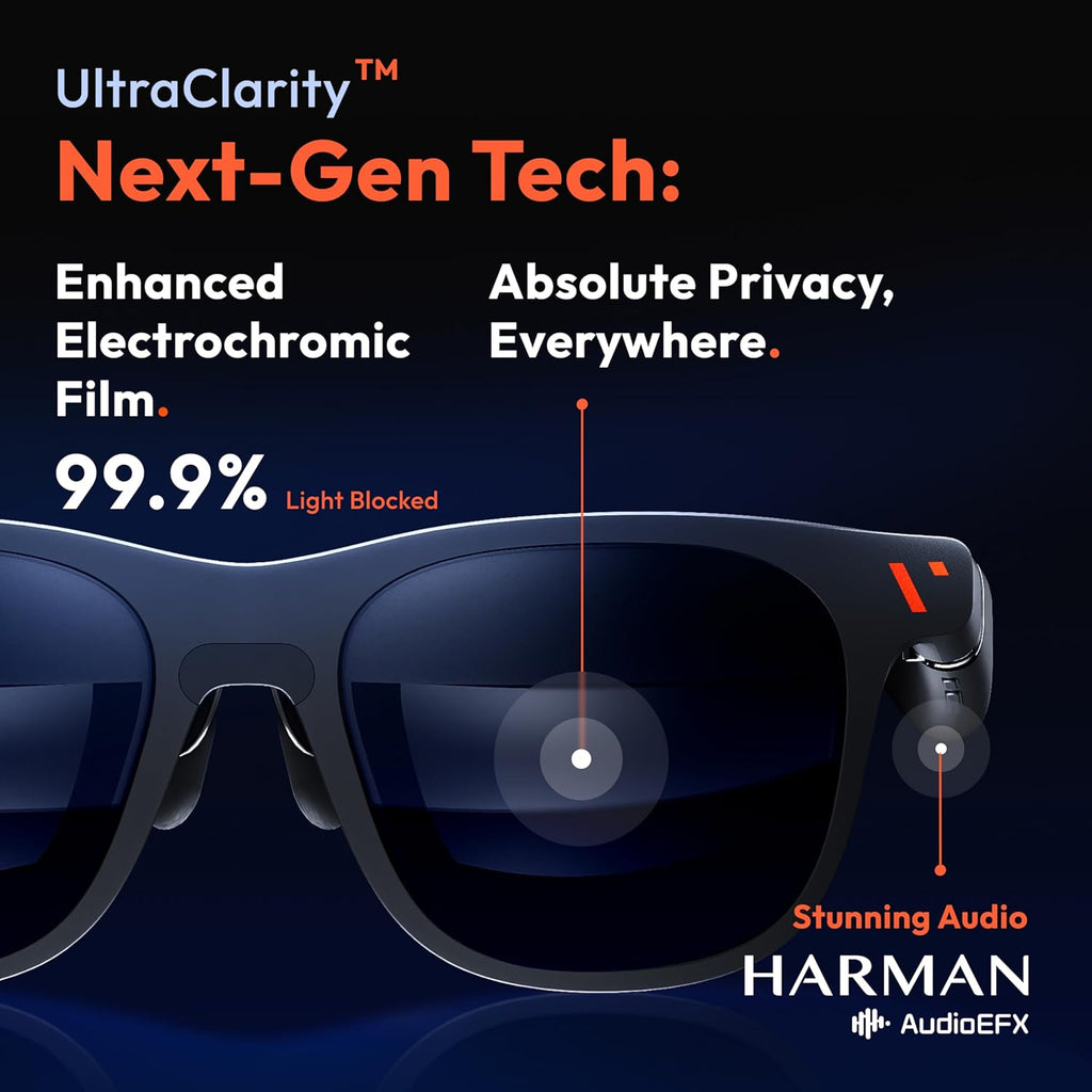 VITURE Pro XR/AR Glasses, 135" 120Hz 1000Nits Display, Harman Audio,Electrochromic Film,Myopia Adjustments,for iPhone 17/16/15/Android/Mac/PC/Steam Deck-Used Like New