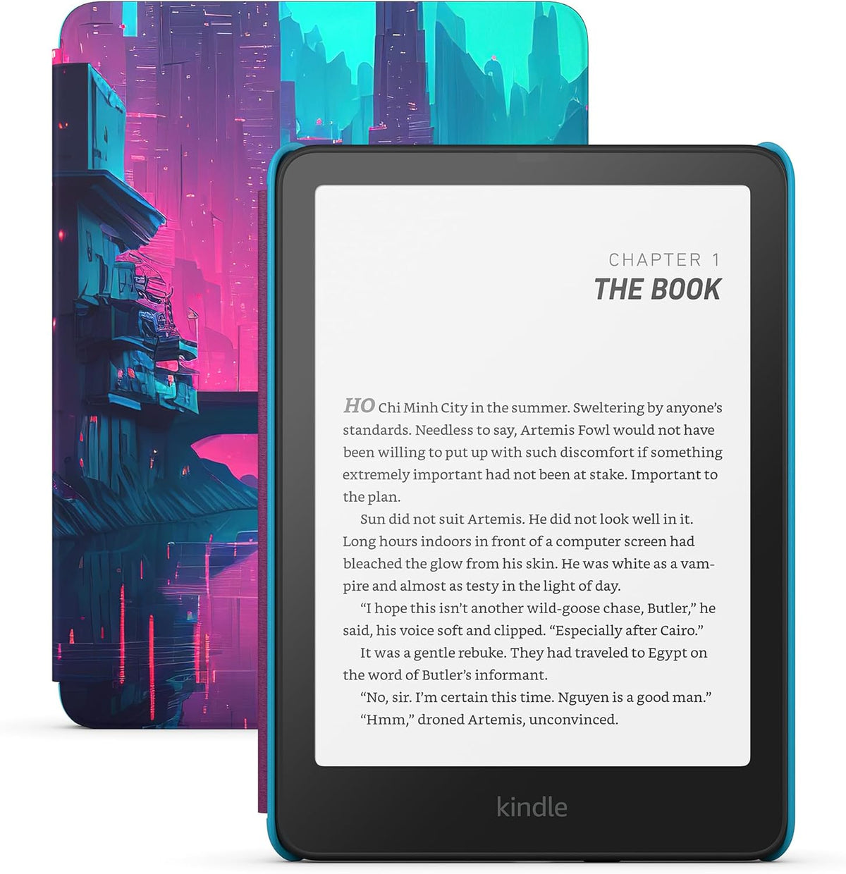 Amazon Kindle Paperwhite Kids 16GB (newest model) – larger 7" glare-free display – Kids read an average of 1+ hour per day with Kindle – Cyber City
