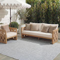 SAFAVIEH Courtyard Collection 8' x 10' Grey/Navy CY8521 Indoor/ Outside Waterproof Easy cleansingPatio Backyard Mudroom Area Mat