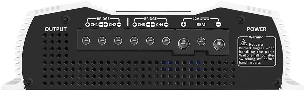 Taramps DS 800x4 1 Ohm 800 Watts RMS 4-Channel 200x4 RMS, Class D, Full Range, Crossover High / Low Pass Fixed, Bridgedable Car Audio Amplifier, White
