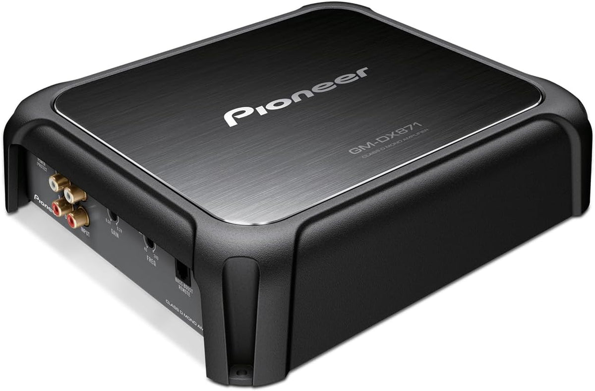 Pioneer GM-DX871 - Powerhouse Amplifier with 1,600 Watts, Class-D Technology, 1-Channel, Variable Low-Pass Filter, Compact Design, and Remote Bass Boost Control