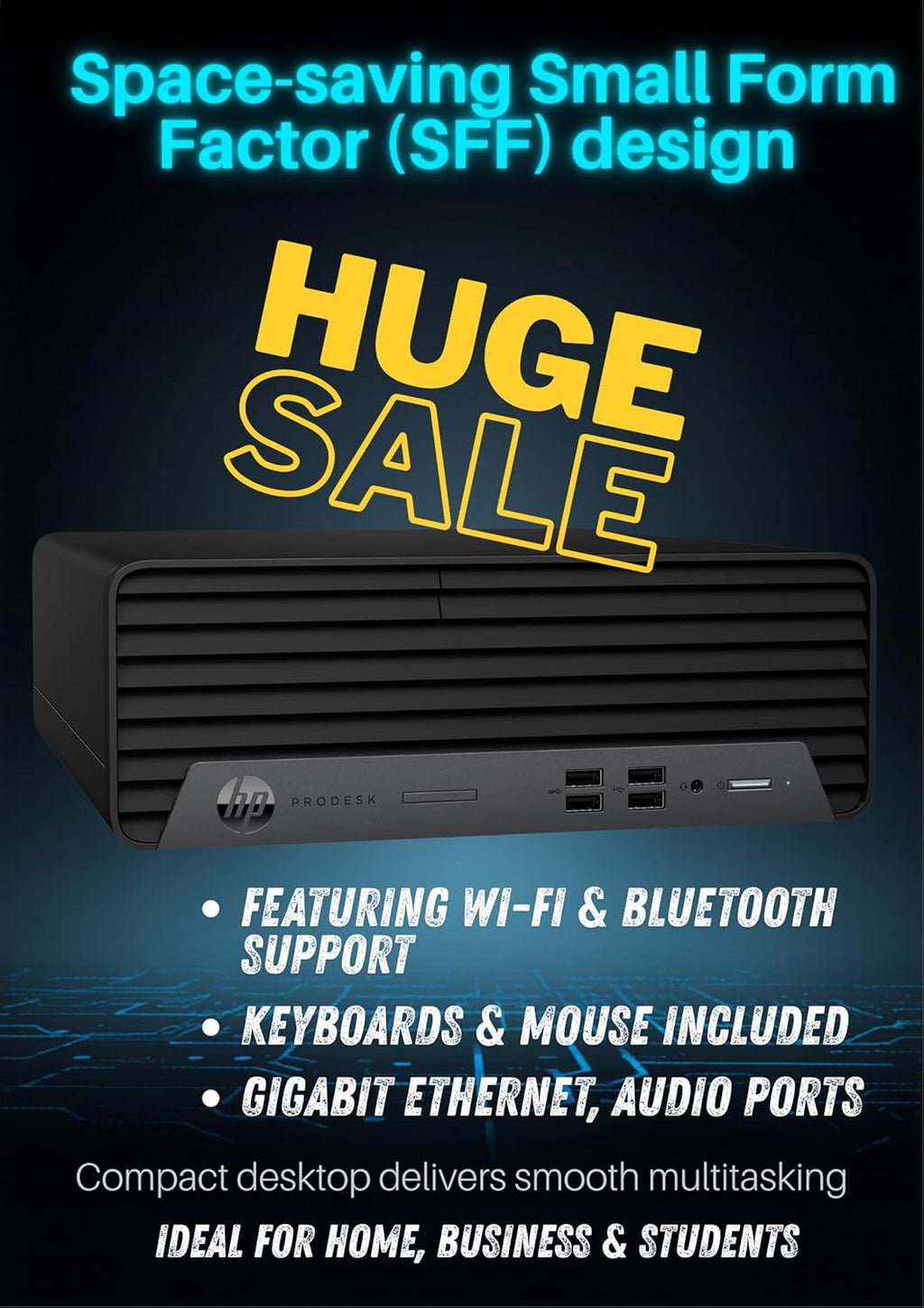 HP ProDesk G7 SFF Desktop Computer, Intel Processor, Dual 4K Display Support| 8GB RAM, 512GB SSD| WiFi| Bluetooth| HDMI, USB, RJ-45| Windows 11 Pro| Wired Keyboard & Mouse| Business & Personal Use