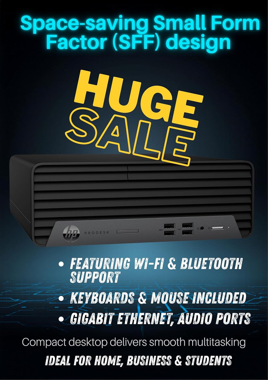 HP ProDesk G7 SFF Desktop Computer, Intel Processor, Dual 4K Display Support| 8GB RAM, 512GB SSD| WiFi| Bluetooth| HDMI, USB, RJ-45| Windows 11 Pro| Wired Keyboard & Mouse| Business & Personal Use