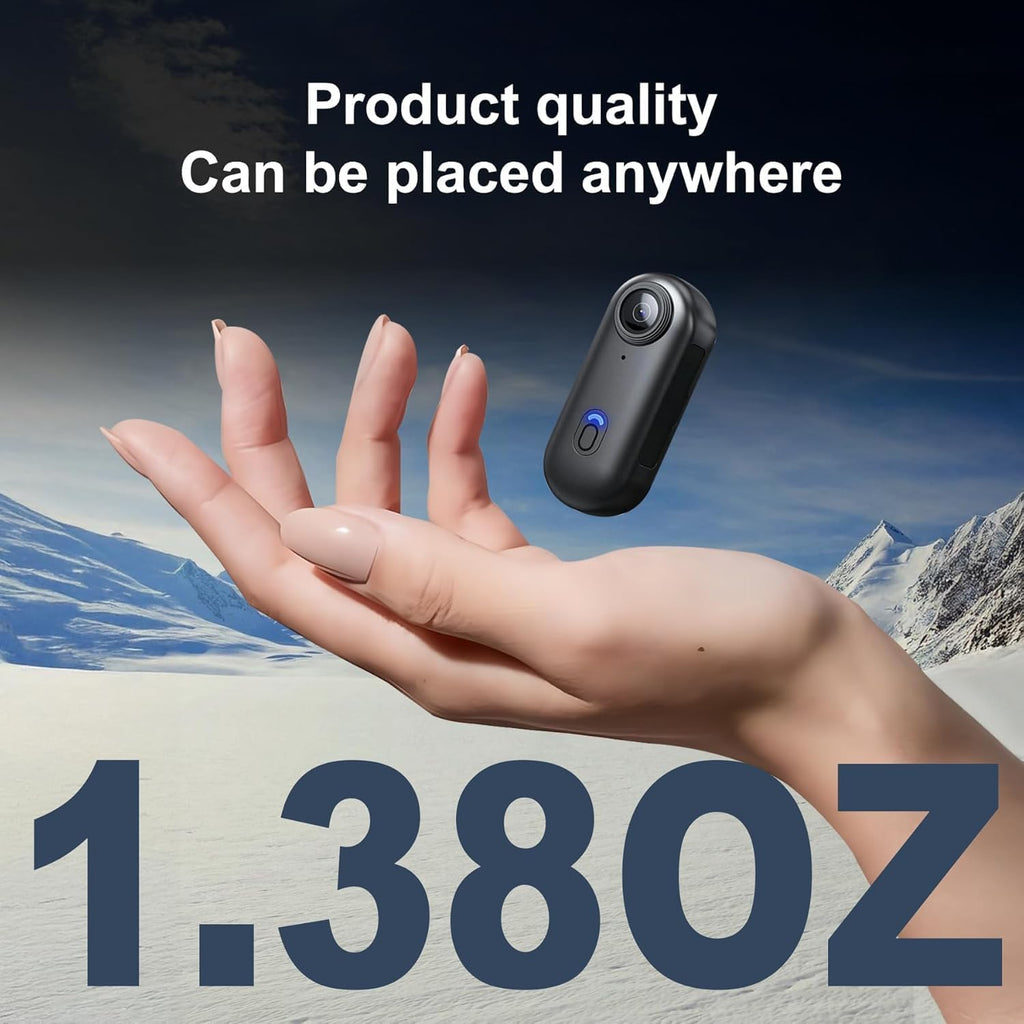 Thumb Action Camera | Mini POV Sports Camera, Waterproof Action Camera the Size of a Thumb for Running, Cycling, Hiking, Swimming, Outdoor Adventures, Vlogging (Black, 128, GB)